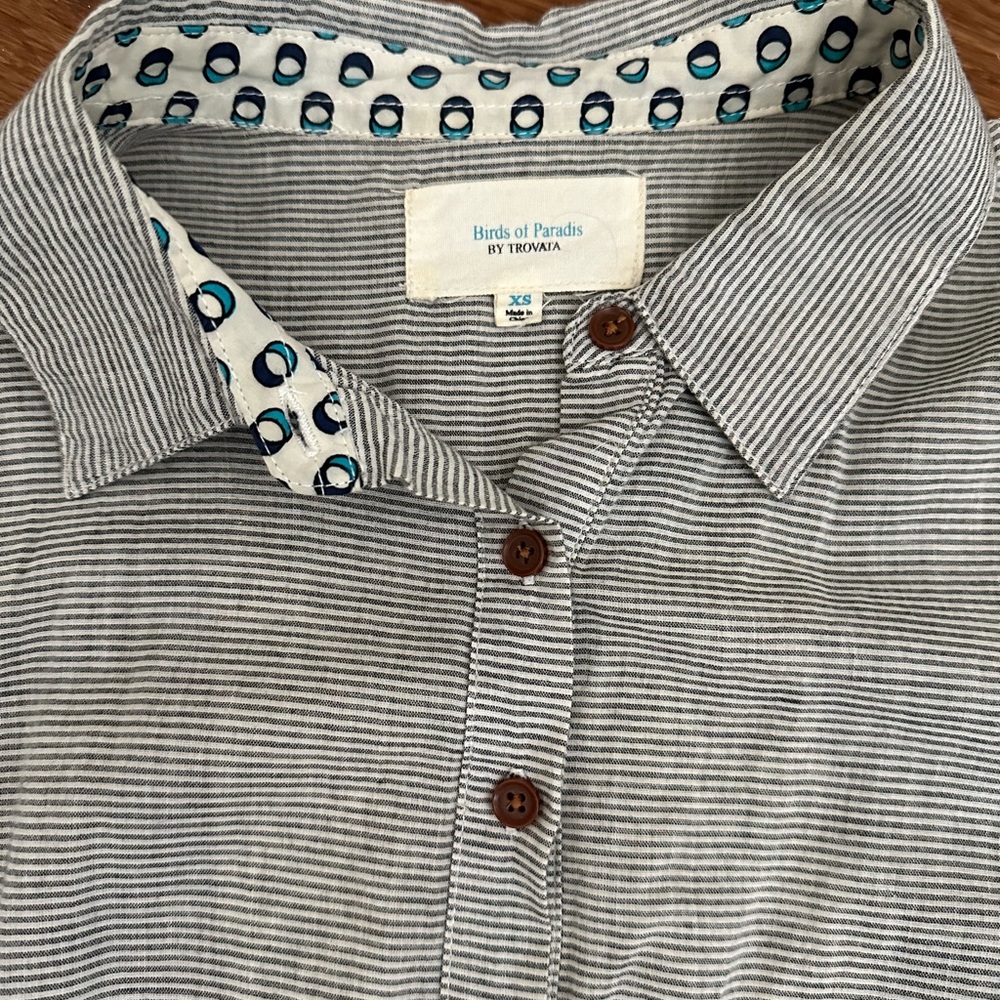 Anthropologie - Birds of Paradis by Trovata- Striped Shirt- Size XS - Picture 4 of 4